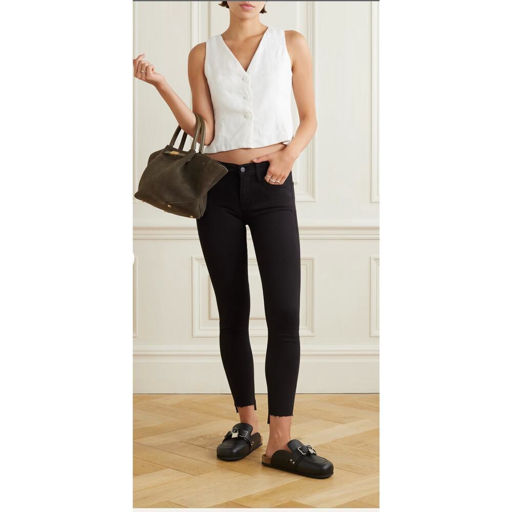 FRAME Denim Le Skinny de Jeanne Raw Stagger Mid-rise Women Goth Y2K Jeans‎ 28
